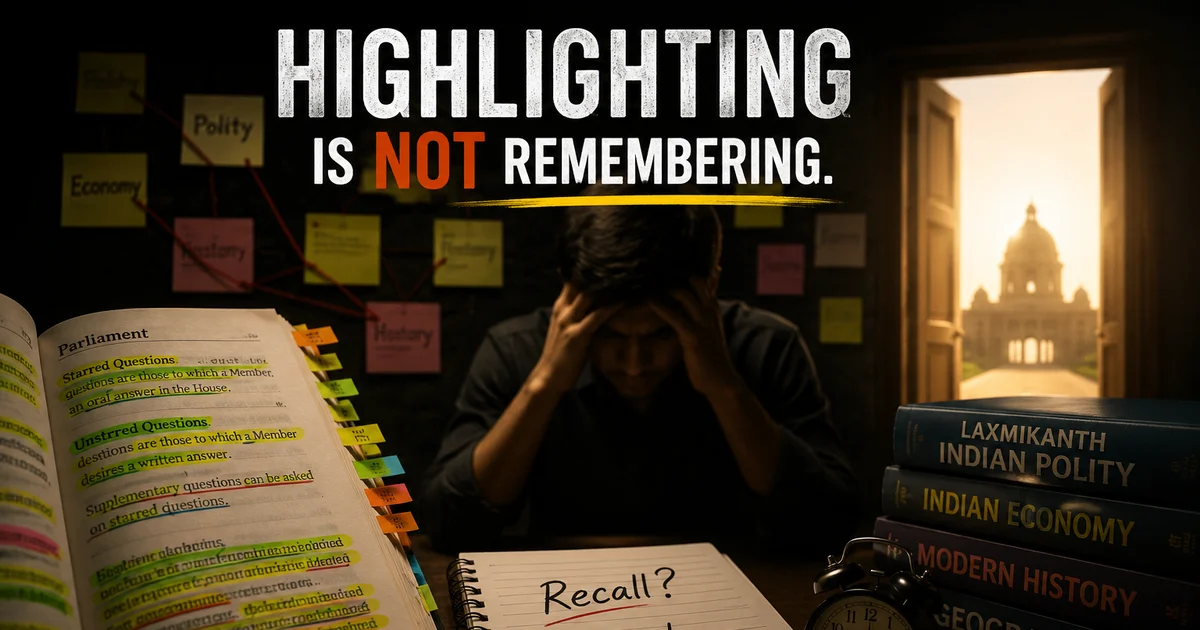 The Highlighter Illusion: Defeating Recognition Bias in UPSC Revision | Mindcup